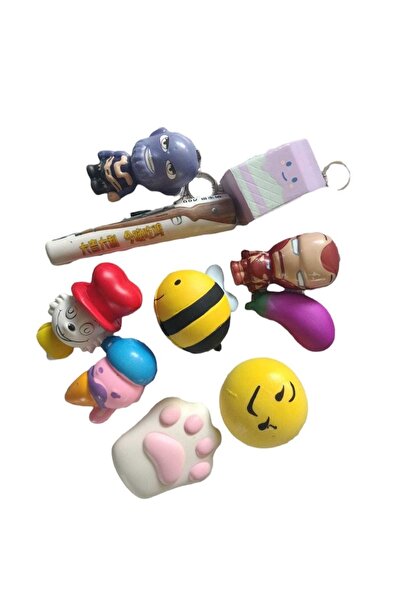 TURKAFONE 10 Adet Squishy Full Karışık Set - Yumuşacık Sık Bırak Sukuşi