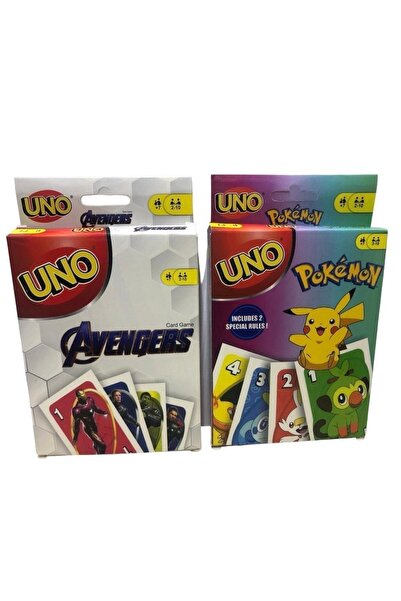 TURKAFONE Avengers Pokemon 2li Uno Set Yerli