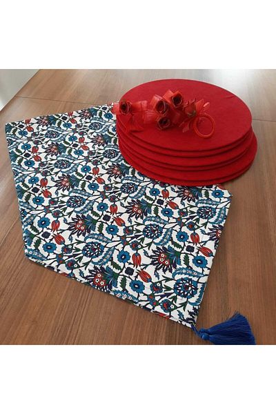 runnerdesign1 H&n Tile Pattern Runner și 4 set de plăci de încărcare