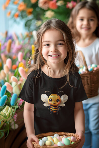 MAGORS Детска тениска с щампа на пчела Style-X - с кръгло деколте
