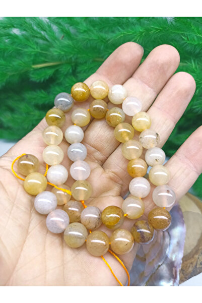 DOĞAL TAŞ CENNETİ 40 CM Lungime - 10 MM Ghirlandă de piatră naturală de cuarț pepene verde (certificată)