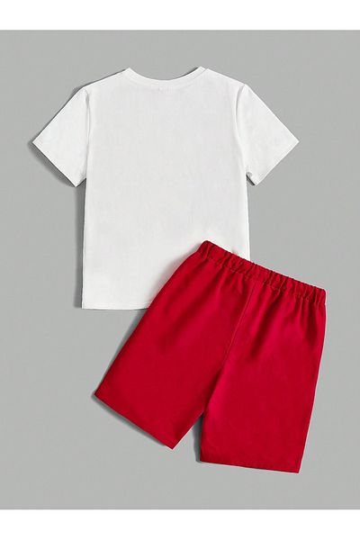 DAXİS Sportwear Company Combinație de pantaloni scurți unisex imprimați pentru copii - Set de top pentru copii
