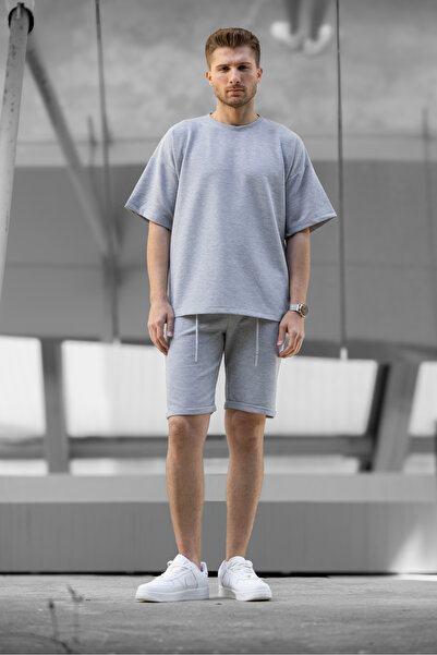 3MODA Men's Oversize Set - Zippered Waist Elastic Shorts