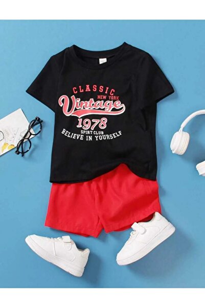 DAXİS Sportwear Company Unisex Kids T-Shirt and Shorts Combo - Printed Top an...