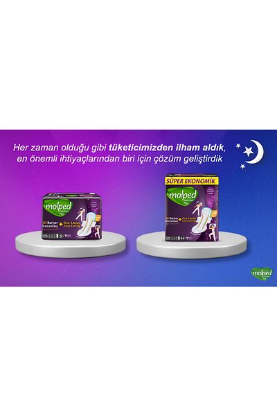 Molped Supernight 3D - مجموعة ليلية طويلة من الأمام وواسعة الظهر مكونة من 14 قطعة