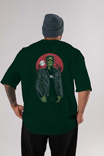 Ankhises Frank Back Štampano Emerald Green Oversize kroj T-shirt Unisex Muška...