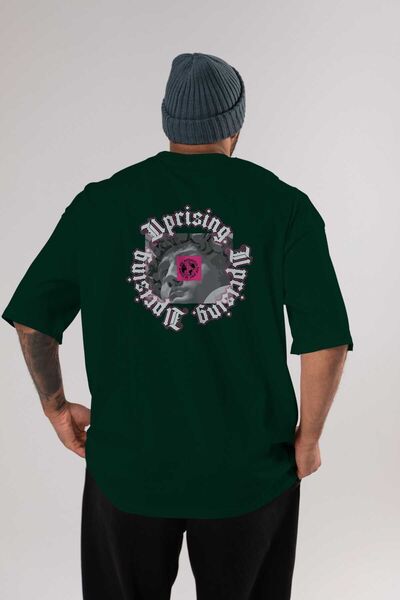 Ankhises Uprising Back Štampano Emerald Green Oversize kroj T-shirt Muškarci ...