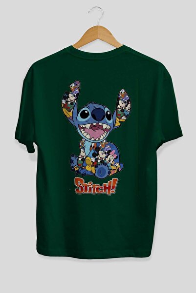 Ankhises Μπλουζάκι Emerald Green Oversize Stitch - Crew Neck, Ανδρικά και Γυναικεία