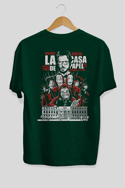 Ankhises La Casa De Papel (2) Σμαραγδένιο πράσινο υπερμεγέθη μπλουζάκι - Crew Neck Ανδρικά Γυναικεία