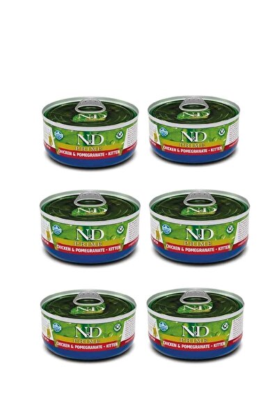 N&D Prime Yavru Kedi Konserve Tavuklu Ve Narlı Kitten 70 Gr 6 Adet