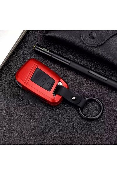 AYZ GARAGE حافظة مفاتيح باسات بي 8 / سوبيرب / كودياك باللون الأحمر المخملي