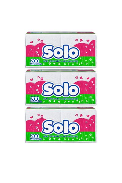 Solo Napkin 200 Pieces 3 Packs 600 Uses