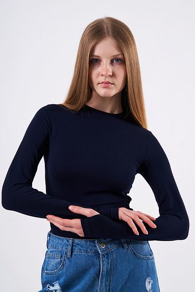 Bukamiss Γυναικείο κορμάκι Navy Blue - Λεπτομέρεια στα δάχτυλα