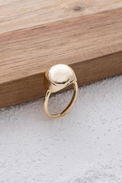 ByFlorya Jewelry Round Curved Ring - Large Plate, Free Size Adjustable