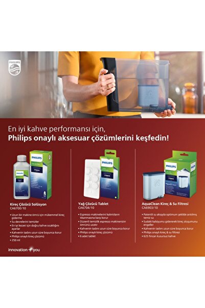 Philips Espresso Makinası Bakım Kiti Kireç Çözücü, Yağ Çözücü, Su Filtresi