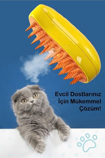 Lequeen Steam Cat and Dog Cleaning Washing Massage Brush Comb