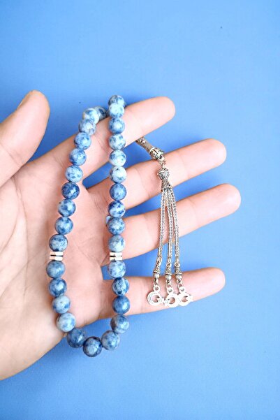MGA DOĞAL TAŞ 8 Mm Sodalite Natural Stone Rosary - 33-Piece Real Natural Rosa...