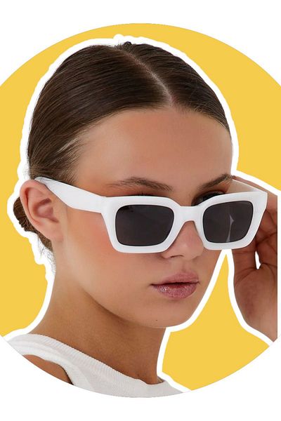 Alexis Carrel Unisex Black Glass White Frame Sunglasses - Uv 400 Ultraviolet Protection