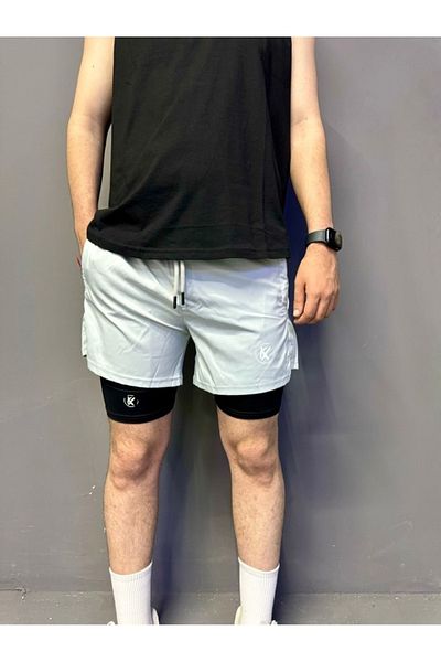 KXSPOR KX LEGGINGS SHORTS / Σορτς προπόνησης 'ΜΑΥΡΟ ΚΑΙ ΓΚΡΙ'