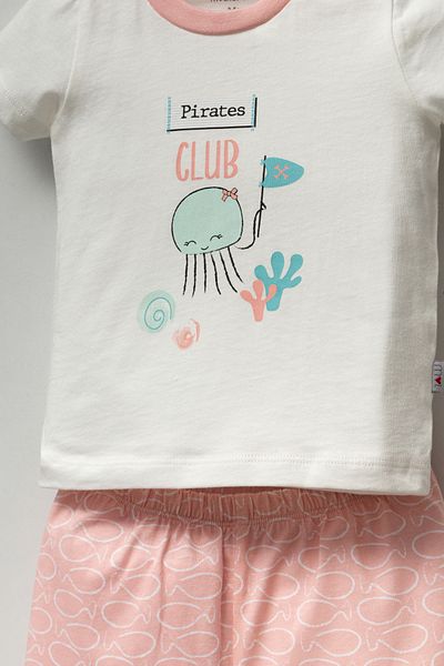 Mother Love Pirate Themed Shorts Pajama Set for Baby Girl