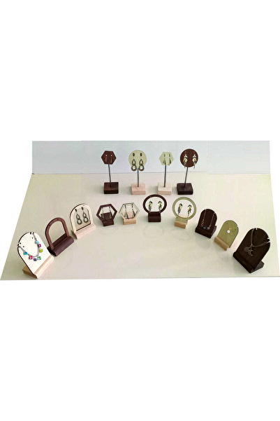 Tiydem Küpe ve Kolye Teşhir Standı, Masaüstü Takı Organizeri, Ahşap Takı Serg...