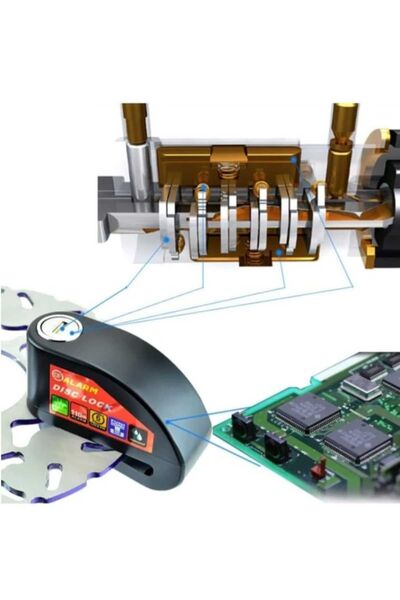 Vi Caro Vİ Caro 110 Db Siyah Alarmlı Disk Kilidi Hatırlatma Kablolu