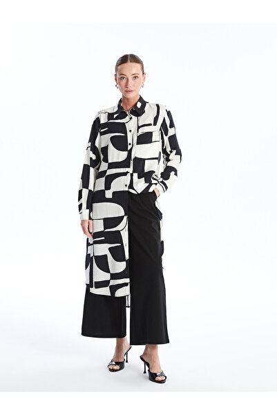 LC Waikiki Damen-Shirt-Tunika – LCW-Print und lange Ärmel