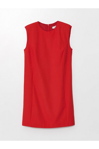 LC Waikiki LCW Women's Plain Crew Neck Dress