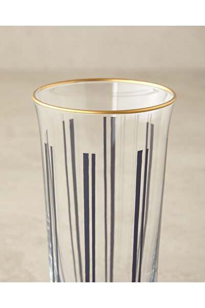 English Home Modern Line Cam 3'lü Kahve Yanı Su Bardağı Siyah