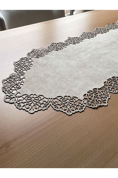 Ergüven Home Μπεζ (ΣΚΟΥΡΟ ΚΡΕΜ) Suede Fabric Runner Μέγεθος Τραπεζιού 40x140cm