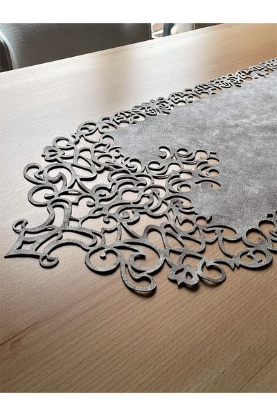 Ergüven Home Dark Beige (STONE COLOR) Suede Fabric Runner Table Size 40x140cm