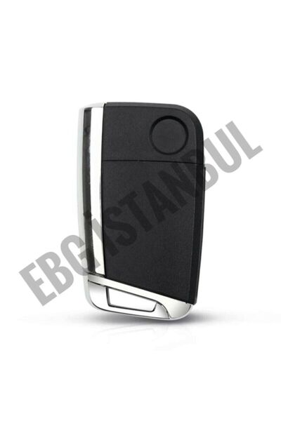 EBG İSTANBUL Volkswagen Polo-Golf 7-Škoda-Seată Carcasă de telecomandă pliabilă cu 3 butoane (cromată) cu logo