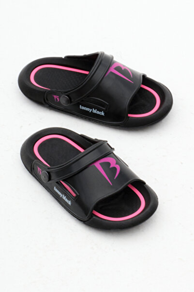 Tonny Black Papuci Copii Unisex Logo Negru - Talpa Poili