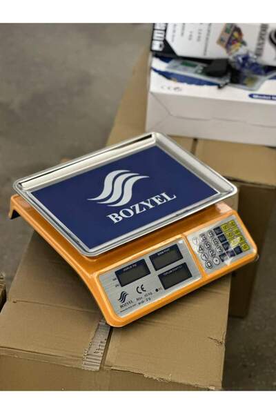 bozyel 40 KG TERAZİ-FİYAT HESAPLAMALI ŞARJLI-BÜYÜK AKÜ-SAĞLAM KASA-2 YIL GARA...