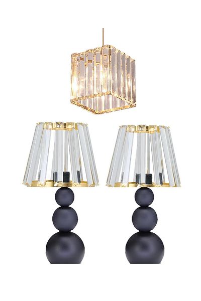 571 Store Lighting Set - 3 Pieces 1 Chandelier, 2 Pieces Lampshade GLASS Head