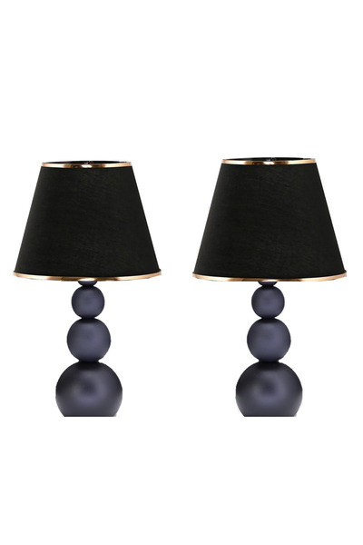 571 Store 2 Adet Kumaş Başlık Metal Ayaklı masa lambası gece lambası yatak ba...