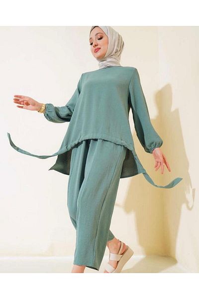 modasindoma Women's Front and Arm Gathered Shalwar Set