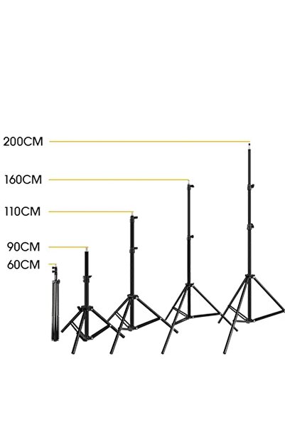 Gampus Tripot 2.1 Metre Uyumlu Uzun Ayarlanabilir Kolay Katlanır Telefon Tutu...