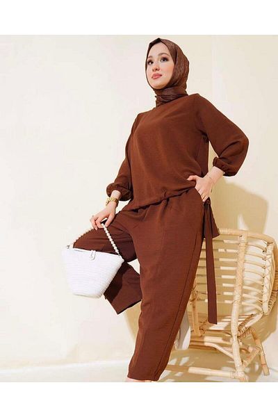 modasindoma Γυναικείο Σετ Shalwar με κορδόνια μπροστά και μπράτσα