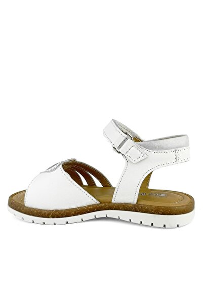 Cici Bebe Ayakkabı White Genuine Leather Girls' Sandals