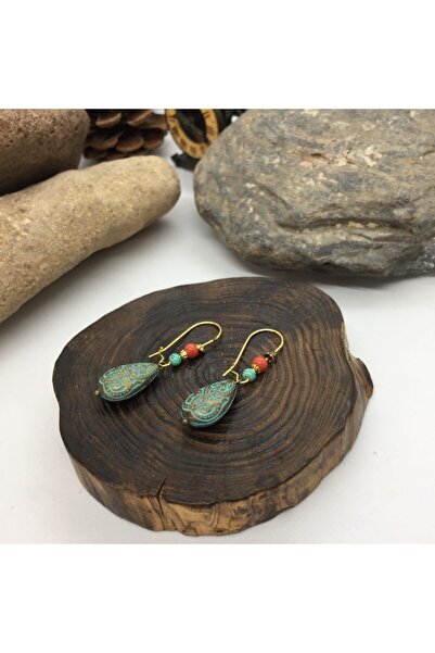 Porsuk Alternatif El Yapımı Etnik Otantik Bohem Hippi Küpe