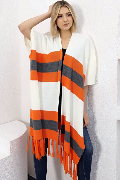 ALCHON V-λαιμός κοντό μανίκι φούστα φουντίτσες Χρώμα μπλοκαρισμένο Midi μήκος πλεκτά Σάλι ματιά Poncho