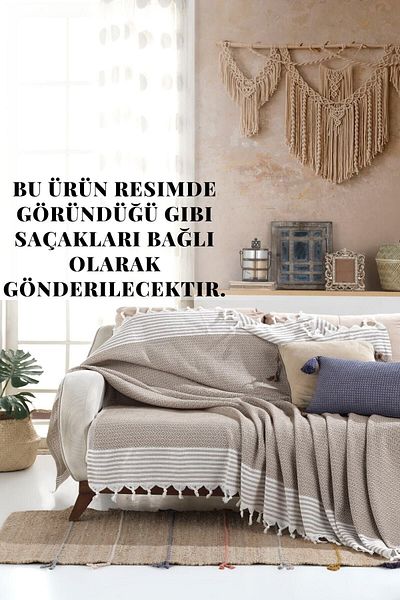 Lux Touch Husa de canapea Bergama Mustard Buldan - Cuvertura din bumbac 170x210 cm, Husa de canapea extensibila