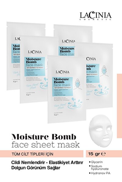 Lacinia Kağıt Yüz Maskesi Moısture Bomb Face Nem Bombası 5x15 gr