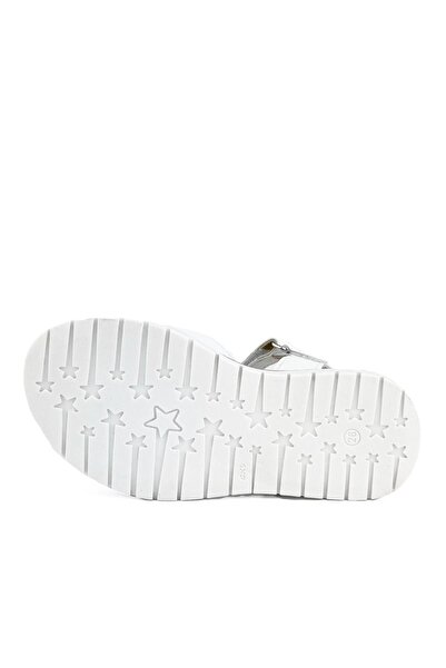 Cici Bebe Ayakkabı White Genuine Leather Girls' Sandals