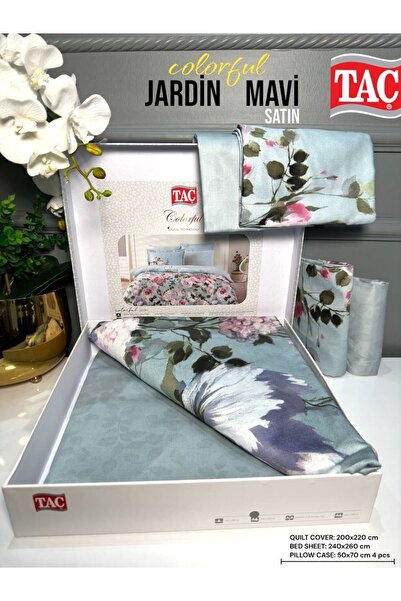 Taç TAC DİJİTAL SATEN NEVRESİM TAKİMİ JARDİN MAVİ