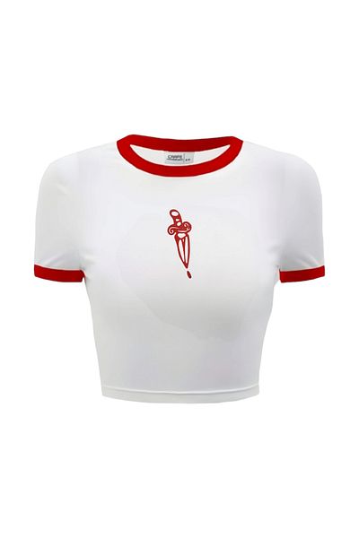 Carpe Crop with Piping - Red Knife