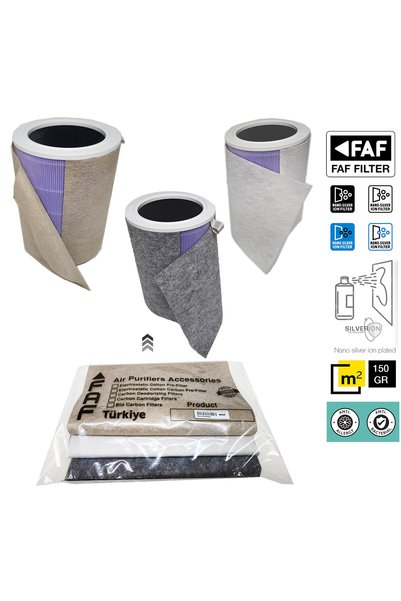 FAF FİLTRE 3H-3C 3'lü Koruyucu Alerji Paketi, Mi Hava Temizleyici 3H-3C Filtre Üstüne Uyumlu Ön Filtre,