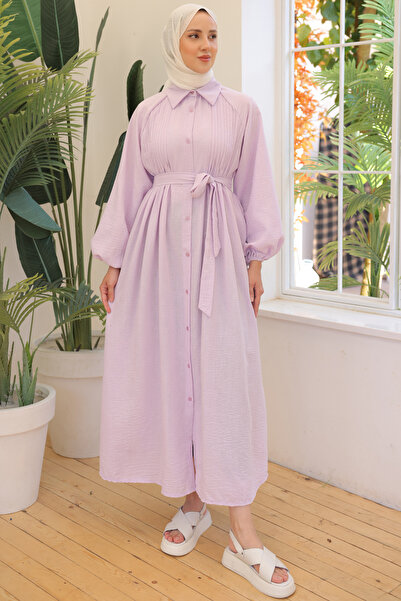 benguen Model 2073 Lilac žebrované šaty