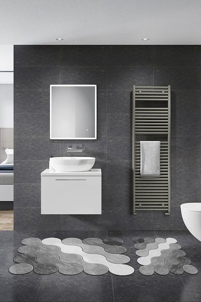 Dekoreko Special Cut 2-Piece Bath Mat Set Gladys Gray
